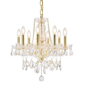 Elegant Lighting Princeton 8 light Gold Chandelier Clear Royal Cut Crystal - 1 of 4