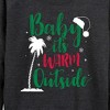 Women's - Instant Message - Baby Its Warm Outside Christmas Lightweight French Terry Wide Neck Long Sleeve Shirt - 2 of 4