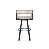 Amisco Browser Upholstered Counter Height Barstool Cream/Black: Steel Frame, Faux Leather, Fixed Height - 2 of 4
