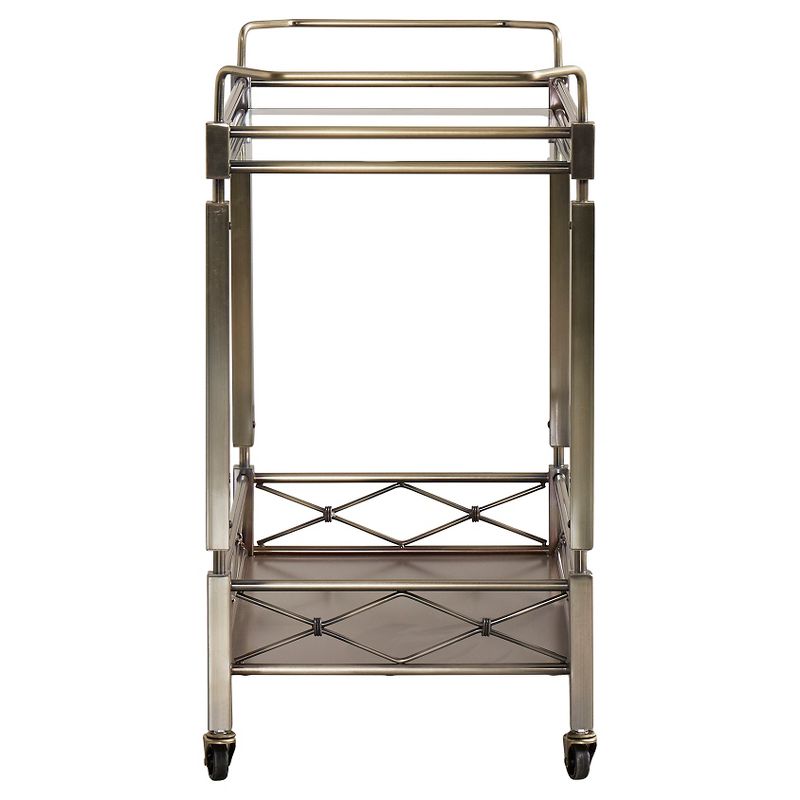 Evelyn Metal and Glass Bar Cart Antique Brass - Inspire Q, 4 of 7