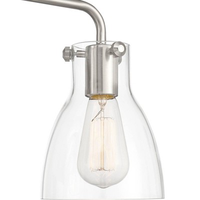 Elegant Brushed Nickel 29" Wall Light with Clear Glass Shades