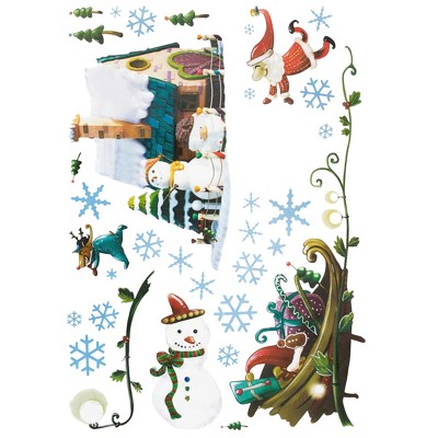 Slickblue Snow World 19.5" x 27" Large Vinyl Wall Decals – Beautiful Snowy Scene for Living Room or Bedroom Walls