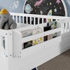 Full Size Floor Bed Frame with High Rails, Light and Storage Shelf - 3 of 4