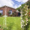 Gulches Cream White Metal Garden Arch with Planter Stands and Holders, 55" x 94.5" Arbor Trellis for Climbing Plants - 2 of 4