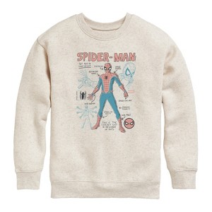 Boys' - Marvel - Sketchy Spider-Man Schematic Graphic Long Sleeve Fleece Sweatshirt - 1 of 4