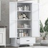 Ridstar 69 in. H Tall Bathroom Storage Cabinet with Two Doors, One Drawer & Adjustable Shelf-White - 2 of 4