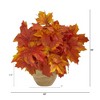 Nearly Natural 16-in Autumn Maple Leaf Artificial Plant in Decorative Planter - 3 of 3