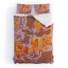 Deny Designs 3pc Full/Queen Gigi Rosado Flowers Duvet Cover and Pillow Sham Set Orange: Woven Polyester, 300 Thread Count, Zippered - 2 of 4