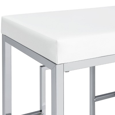 Modern Chrome and White 4-Piece Counter Height Dining Set