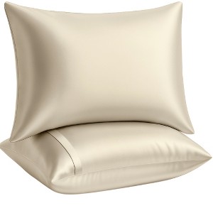 BLISSFORD Satin Pillowcase with Zipper, Satin Pillow Cases 2 Pack, Silk Pillow Cover - 1 of 4