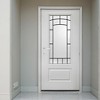 Wooakway 36"W×80"H Exterior Frosted Glass Prehung Front Entry Door Primed Interior Fiberglass Entrance Door - 3 of 4