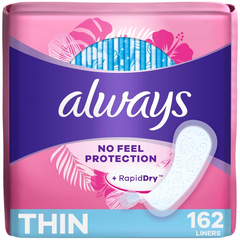 Always Dailies Thin Unscented Panty Liners, 1 of 10