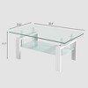 Ridstar Rectangular 2-Layers Tempered Clear Glass Coffee Tables For Living Room-Transparent - 4 of 4