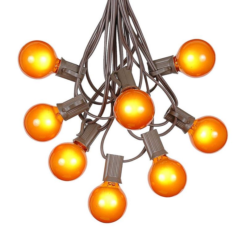 Novelty Lights 100 Feet G40 Globe Outdoor Patio String Lights, Brown Wire, 1 of 7