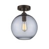 Chloe Lighting CH54014SG10-SF1 Owen Industrial-Style 1 Light Rubbed Bronze Semi-Flush Ceiling Fixture 10" Shade - 2 of 4
