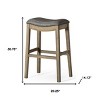 HomeRoots 31" Stone and Oak Faux Leather and Solid Wood Backless Bar Height Bar Chair - 3 of 4