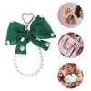 Unique Bargains Faux Pearl Bow Handbag Charms Keychains 1 Pc - 3 of 4