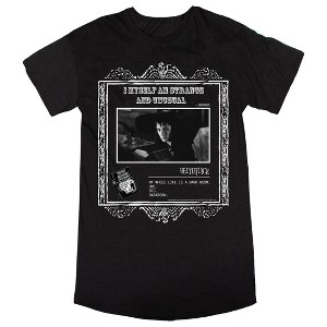 Beetlejuice I Myself Am Strange and Unusual Women's Black Heather Short Sleeve Sleep Shirt - 1 of 2