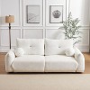 90''W Faux Lamb's Wool Loveseat Sofa, Comfortable Sofa Couch with 2 Ball Pillows 4S - ModernLuxe - 2 of 4