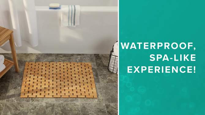 Bamboo Spa-Like Bath Mat for Outside Tubs and Showers - Slipx Solutions, 2 of 8, play video