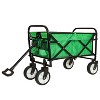 VYNXARIA Minimeetall Colorful Collapsible Foldable Wagon Cart with strapping system, Beach Wagon ,Utility Wagon Grocery Cart,green line - 2 of 4