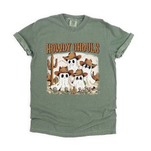 Simply Sage Market Women's Howdy Ghouls Desert Short Sleeve Garment Dyed Tee - 1 of 4