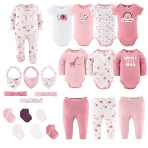 The Peanutshell Layette Gift Set for Baby Girls, Safari Rainbow, 23 Essential Pieces - 1 of 4