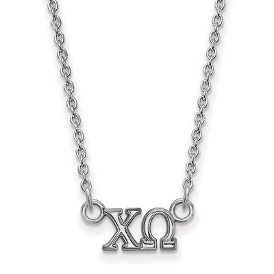 Black Bow Jewelry Sterling Silver Chi Omega Greek Life Necklace 18 Inch