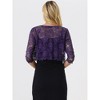 Allegra K Women's Elegant 3/4 Sleeve Sheer Floral Lace Cropped Bolero Shrugs - 4 of 4