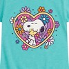 Girls' - Peanuts - Hug Heart Flower Fitted Short Sleeve Graphic T-Shirt - 2 of 4