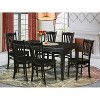 7 Piece Kitchen Table Set - Dining Room Table & 6 Chairs - 36x60 Inch - Black Finish - 2 of 4