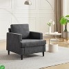Oversized Cloud Chair Linen Living Room Chair Mid Century Modern Armchair w/ Thick Cushion & Leg - 3 of 4