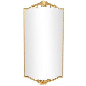 Olivia & May 42"x20" Metal Floral Wall Mirror with Floral Embellishments Gold: Modern Rectangle, No Assembly Required - 1 of 4