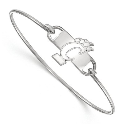 Black Bow Jewelry Sterling Silver Cincinnati Bearcats NCAA Bangle Bracelet 6 Inch
