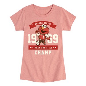 Girls' - Sesame Street - Elmo Track And Field Champ Fitted Short Sleeve Graphic T-Shirt - 1 of 4