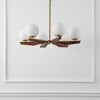 Janna 6 Light 30" Height Adjustable Chandelier - CHA4081 - Brass/Walnut - Safavieh - 3 of 4