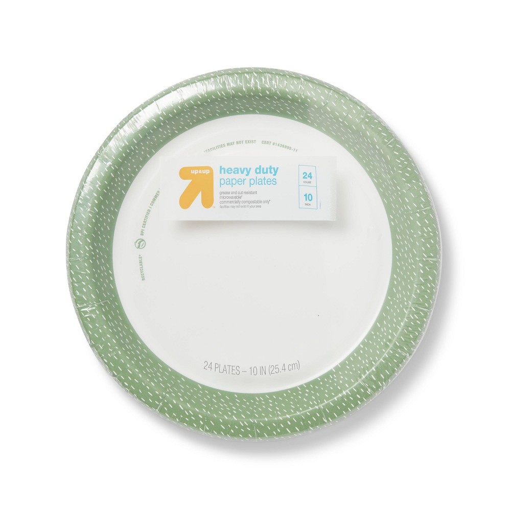 Disposable Plate 10 - Green Dot - 24ct - up&up