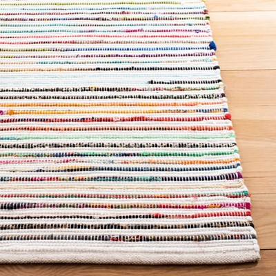 Ivory Cotton Square Flat-Woven Handmade Area Rug - 6' Square