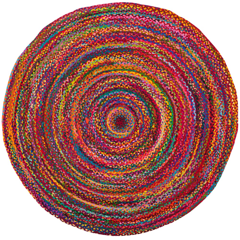 Red Swirl Woven Round Area Rug 5' - Safavieh