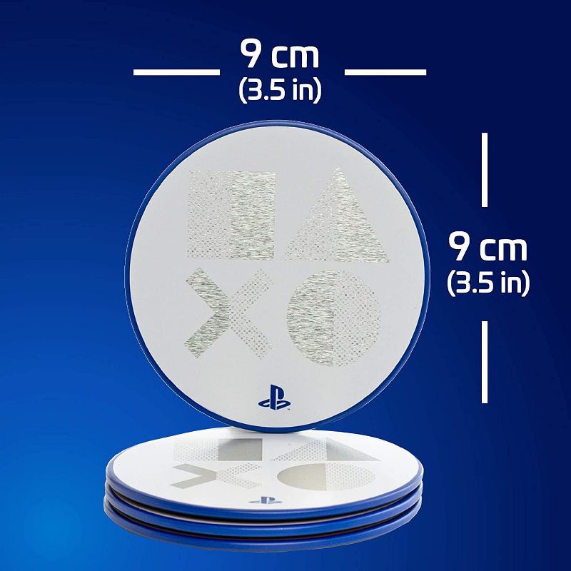 Paladone Products Ltd. PlayStation PS5 Metal Drink Coasters | Set of 4, 4 of 5
