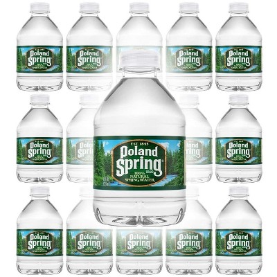 Poland Spring Half Pint Natural Spring Water, 8 Fl Oz 16 Pack