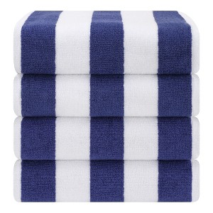 American Soft Linen Turkish Beach Towel, 100% Cotton Cabana Striped Beach Towel, 30 in by 60 in Soft Absorbent Beach Pool Towel - 1 of 4