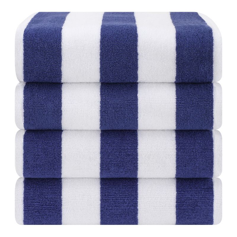 American Soft Linen Beach Towel, 100% Cotton Cabana Striped Beach Towel, 30 in by 60 in Soft Absorbent Beach Pool Towel, 1 of 10