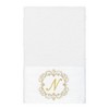 Linum Home Textiles 100% Turkish Cotton MONICA Gold Thread 3PC Embellished Towel Set - 3 of 4