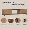 70in Width Fluted TV Stands for TVs Up to 80 Inches, Mid Century Modern Entertainment Center, Wooden TV Console for Living Room Bed Room, Walnut - 3 of 4