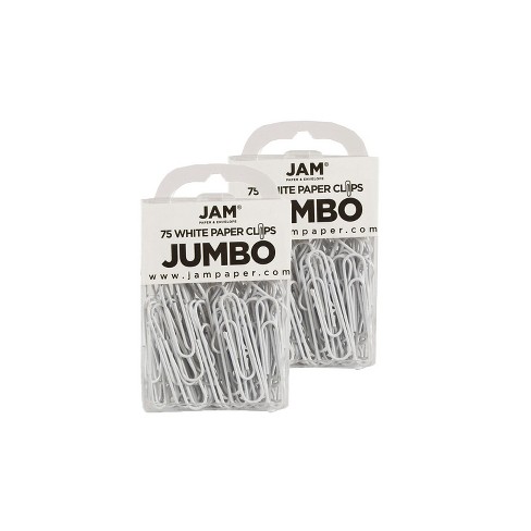 Jam Paper Colored Jumbo Paper Clips Large 2 Inch White Paperclips 2184934a  : Target