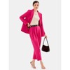 EXLURA Women's Business Blazer and High Elastic Waist Pant Suit Set Loose Fit Casual Fall Winter 2 Piece Suits for Work - 2 of 4