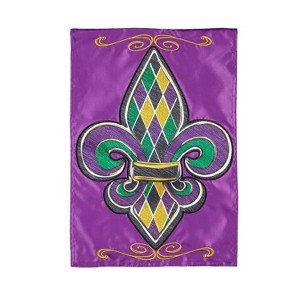 Evergreen Fleur de Lis Applique Garden Flag 12 x 18 Inches Indoor Outdoor Decor - 1 of 1