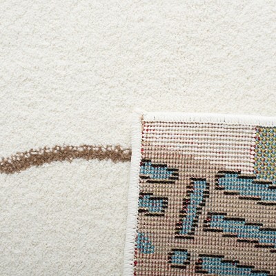 Ivory and Blue Airplane Kids Runner Rug 2' x 8'