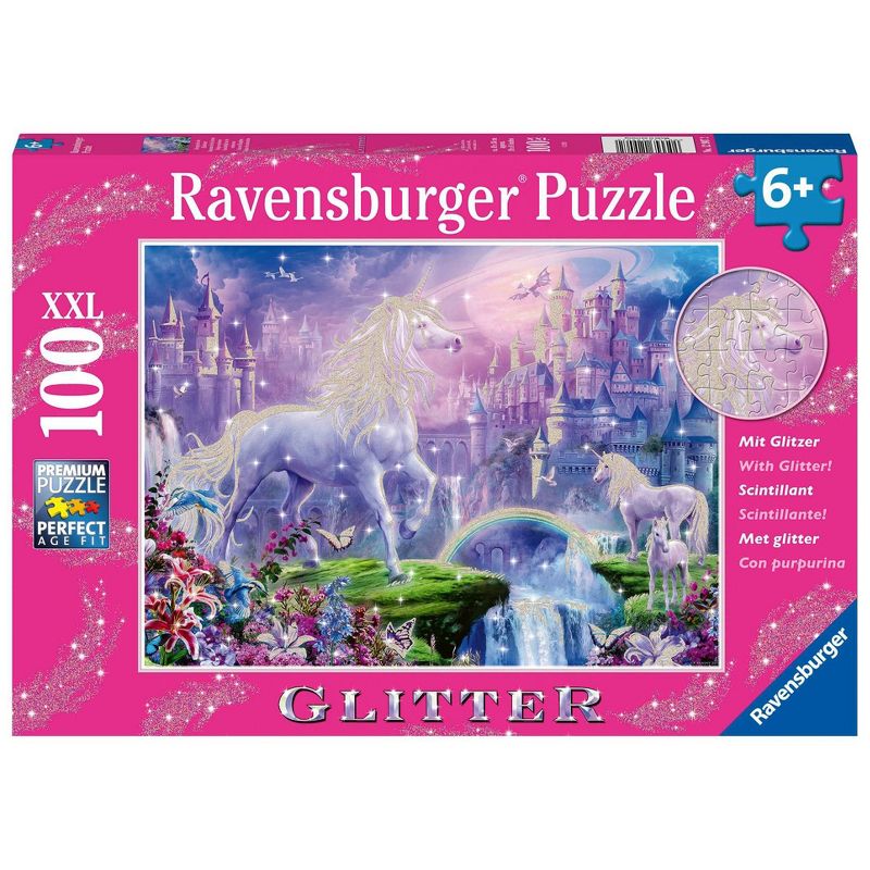 Ravensburger Unicorn Kingdom XXL Glitter Jigsaw Puzzle - 100pc, 1 of 5